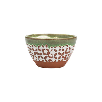 Set of 2 Terracotta Regular Bowls  | Aroma Green & White