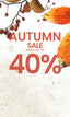 Autumn Sale banner featuring colourful autumn leaves and berries with the text "AUTUMN SALE save up to 40%" prominently displayed.