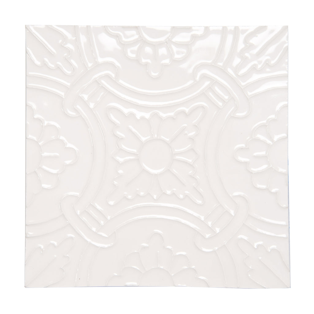 Handmade Hispano Arabe Relief Tiles SN3-WH