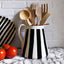 Terracotta Bold Stripe 1L Pitcher Jug | Black