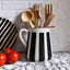 Terracotta Bold Stripe 1L Pitcher Jug | Black