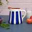 Terracotta Bold Stripe 1L Pitcher Jug | Blue