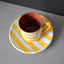 Terracotta Espresso Coffee Cup & Saucer Bold Stripes | Tangerine