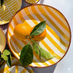Terracotta Bold Stripes Large Bowl | Tangerine