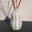 Terracotta Bold Stripe Large Gourd Vase | Sage