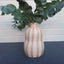 Terracotta Bold Stripe Large Gourd Vase | Terracotta