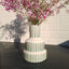 Terracotta Bold Stripes Large Stepped Vase | Sage