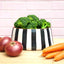 Terracotta Bold Stripes Large Tapered Bowl | Black