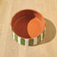 Terracotta Bold Stripes Large Tapered Bowl | Green