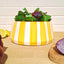 Terracotta Bold Stripes Large Tapered Bowl | Yellow