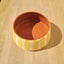 Terracotta Bold Stripes Large Tapered Bowl | Yellow