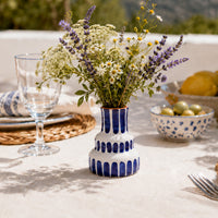 Terracotta Bold Stripes Mini Stepped Vase | Blue