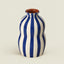 Terracotta Large Gourd Vase | Bold Stripes Blue