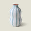 Terracotta Bold Stripe Large Gourd Vase | Sage