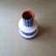 Terracotta Bold Stripes Large Stepped Vase | Blue