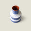 Terracotta Bold Stripes Large Stepped Vase | Blue