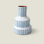 Terracotta Bold Stripes Large Stepped Vase | Sage