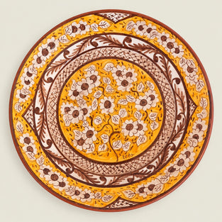 Traditional Floral Terracotta Large Serving Plate | PR3 – Hand Painted in Portugal