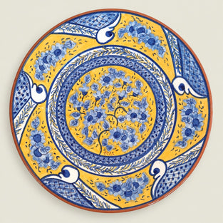 Traditional Floral Terracotta Large Serving Plate | PR4 – Hand Painted in Portugal