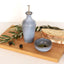 Stoneware Olive Oil Dispenser Bottle + Dip Bowl | Breezy Blue