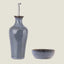 Stoneware Olive Oil Dispenser Bottle + Dip Bowl | Breezy Blue