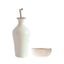 Stoneware Olive Oil Dispenser Bottle + Dip Bowl | Breezy Cream