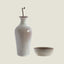 Stoneware Olive Oil Dispenser Bottle + Dip Bowl | Breezy Grey