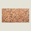 A rectangular sample of cork material with a textured, granular surface in warm tan and brown tones, centered on a light gray background.