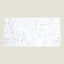 A rectangular white marble or quartzite slab with fine gray and silver veining, centered on a solid beige background.