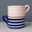 Set of 2 His and Hers Terracotta Horizontal Bold Stripes Flat Mugs