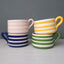Terracotta Horizontal Bold Stripes Flat Mug | Mauve