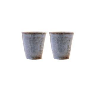 Set of 2 Stoneware Espresso Coffee Cups | Breezy Blue