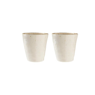 Set of 2 Stoneware Espresso Coffee Cups | Breezy Cream