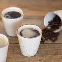 Set of 2 Stoneware Espresso Coffee Cups | Breezy Cream