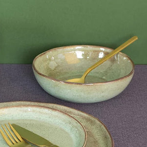 Stoneware Low Cereal/Soup Bowl | Breezy Green