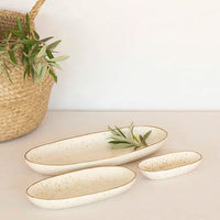 Stoneware Serving Oval Trays | Breezy Cream