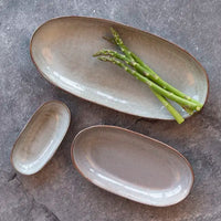 Stoneware Serving Oval Trays | Breezy Grey