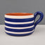Terracotta Horizontal Bold Stripes Flat Mug | Blue