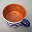 Terracotta Horizontal Bold Stripes Flat Mug | Blue