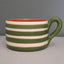 Terracotta Horizontal Bold Stripes Flat Mug | Green