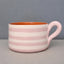 Set of 2 His and Hers Terracotta Horizontal Bold Stripes Flat Mugs