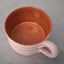 Set of 2 His and Hers Terracotta Horizontal Bold Stripes Flat Mugs