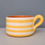 Terracotta Horizontal Bold Stripes Flat Mug | Yellow