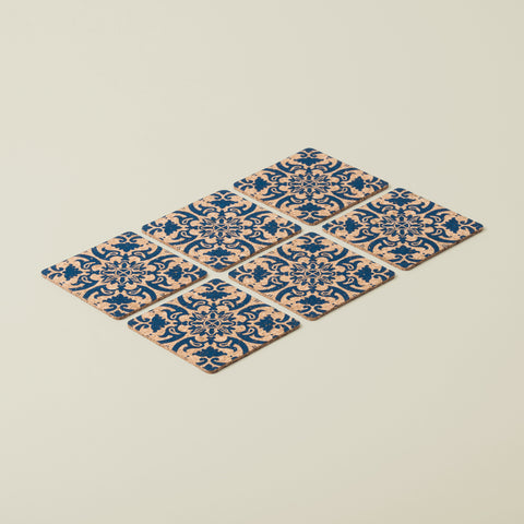 Tile Print Cork Coasters | Square