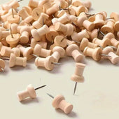 Wooden Push Pins High Hat Style | 50 pcs