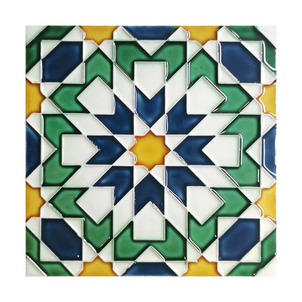 Handmade Hispano Arabe Relief Tiles SN13b
