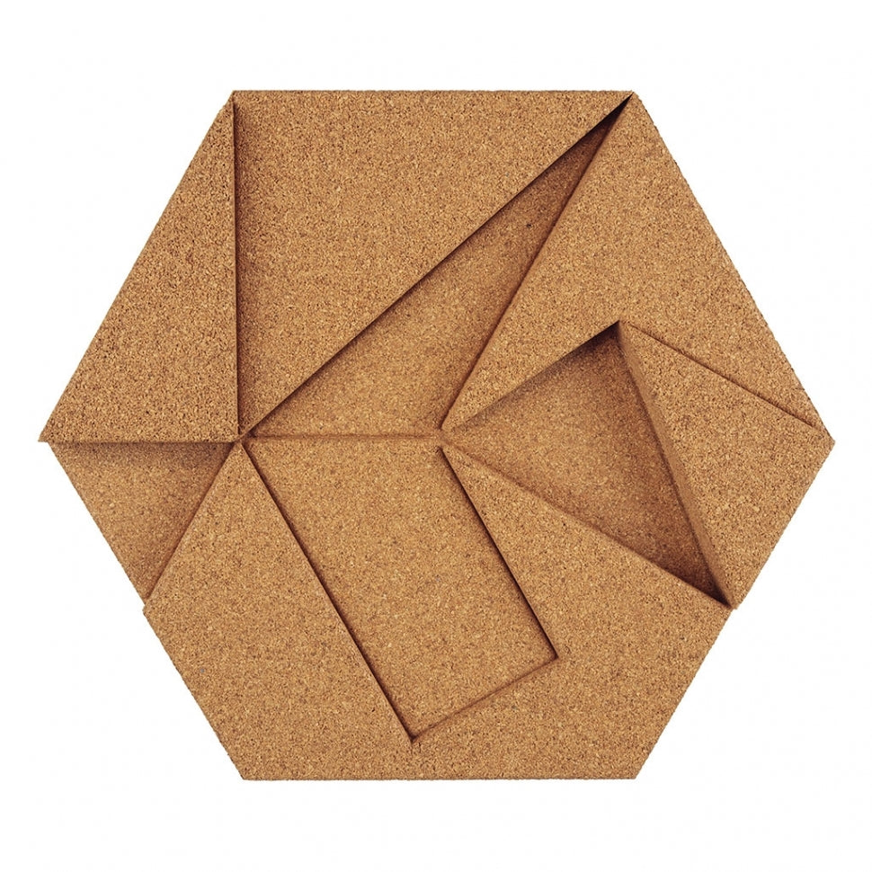 Cork Wall Design Organic Blocks - HEXAGON