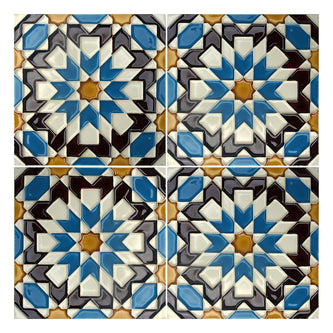 Handmade Hispano Arab Relief Tiles SN13