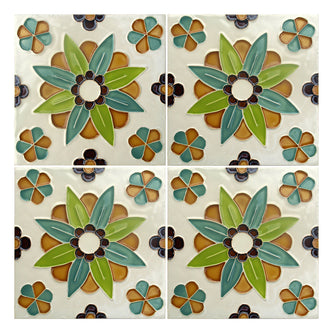 Handmade Hispano Arab Relief Tiles SN19