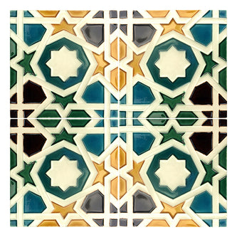 Handmade Hispano Arab Relief Tiles SN34